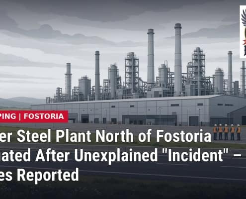 Illustration: DEVELOPING | Charter Steel Plant North of #Fostoria Evacuated After Unexplained "Incident" – No Injuries Reported